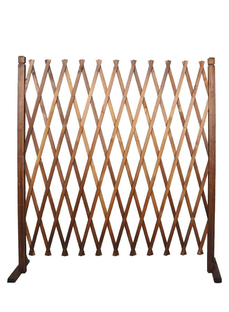 Generic 𝐅𝐅𝐃 Telescopic Wooden Fence Trellis – Expandable Decorative Garden Railing, Solid Pine Wood, Climbing Plant Support, Indoor/Outdoor Privacy Screen, Pet Barrier  - Image 1