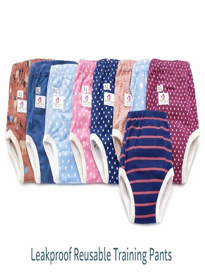 Tinnie frenzy Premium Baby Diaper Pants / Potty Training Panties / Padded Underwear for 0 - 4 Years | Soft, Washable & Reusable Cotton Nappies for Boys & Girls | Leakproof, Absorbent & Breathable | 2/3/4 Pack | Leakproof, Absorbent (Premium multicolor, 1-2 years, 4, count) - Image 3