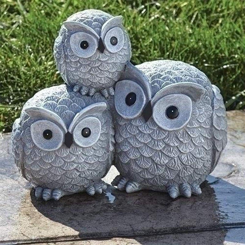 Roman Garden Items Owls Garden Statue, one Size, Light Gray - Image 2