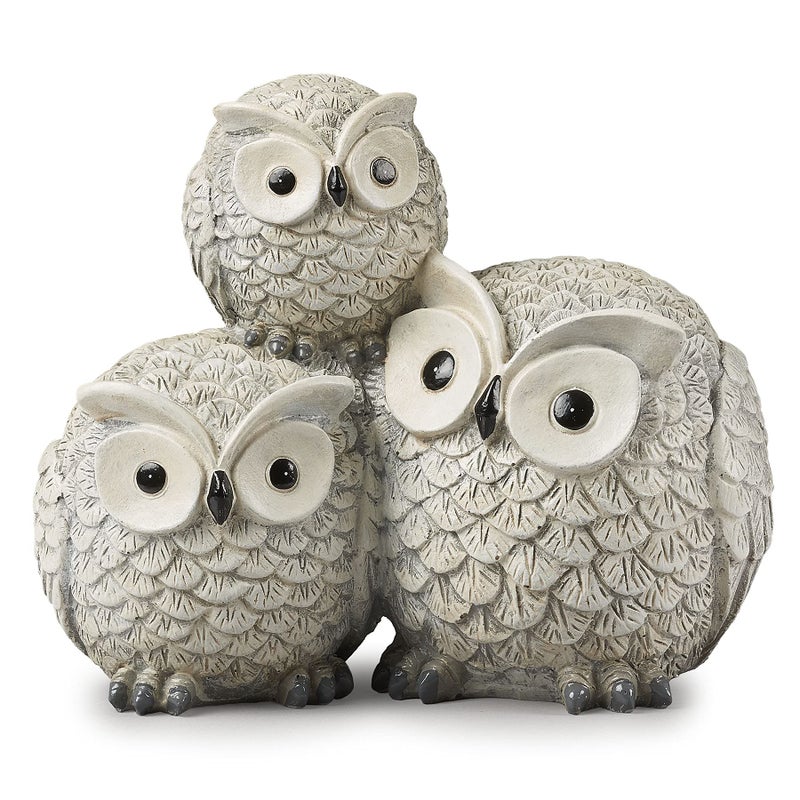 Roman Garden Items Owls Garden Statue, one Size, Light Gray - Image 1