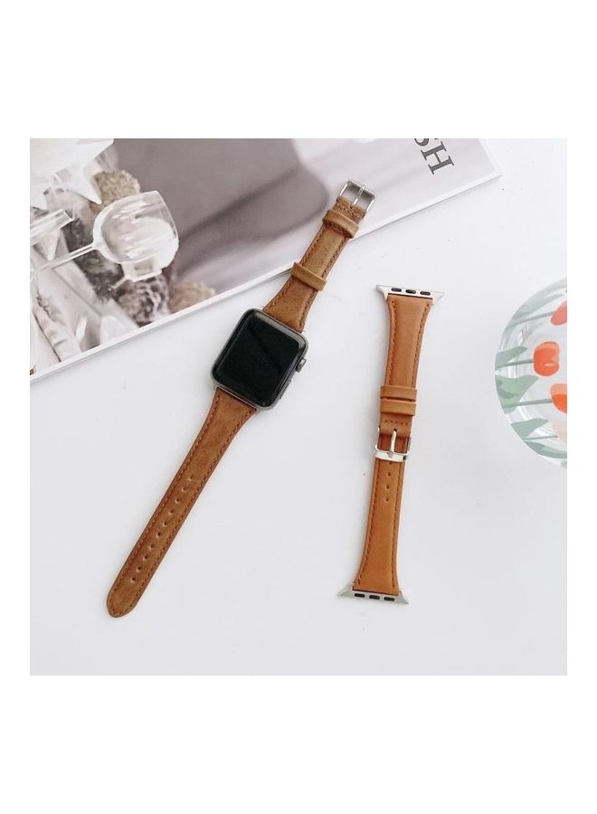NIBEMINENT Ethnic Replacement Watchband for Apple Watch Series 1/2/3/4/5/6/7/SE 42/44/45mm Brown - Image 3
