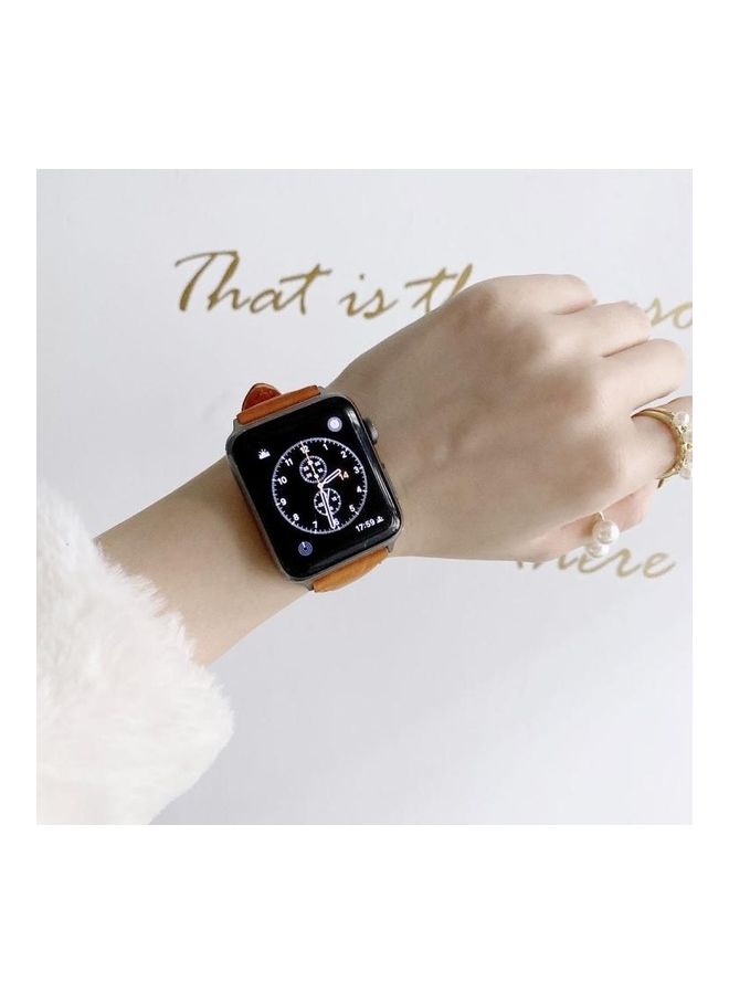 NIBEMINENT Ethnic Replacement Watchband for Apple Watch Series 1/2/3/4/5/6/7/SE 42/44/45mm Brown - Image 4