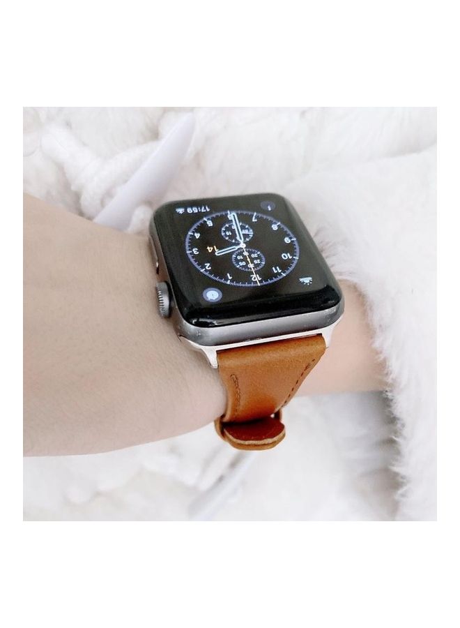 NIBEMINENT Ethnic Replacement Watchband for Apple Watch Series 1/2/3/4/5/6/7/SE 42/44/45mm Brown - Image 5