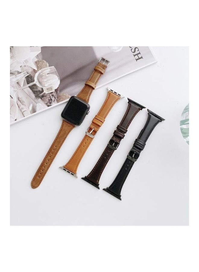 NIBEMINENT Ethnic Replacement Watchband for Apple Watch Series 1/2/3/4/5/6/7/SE 42/44/45mm Brown - Image 2
