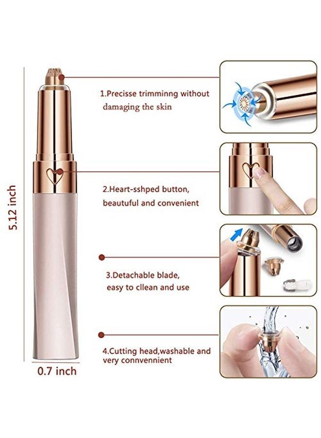NIBEMINENT Rechargeable Eyebrow Hair Remover Grey/Gold - Image 1