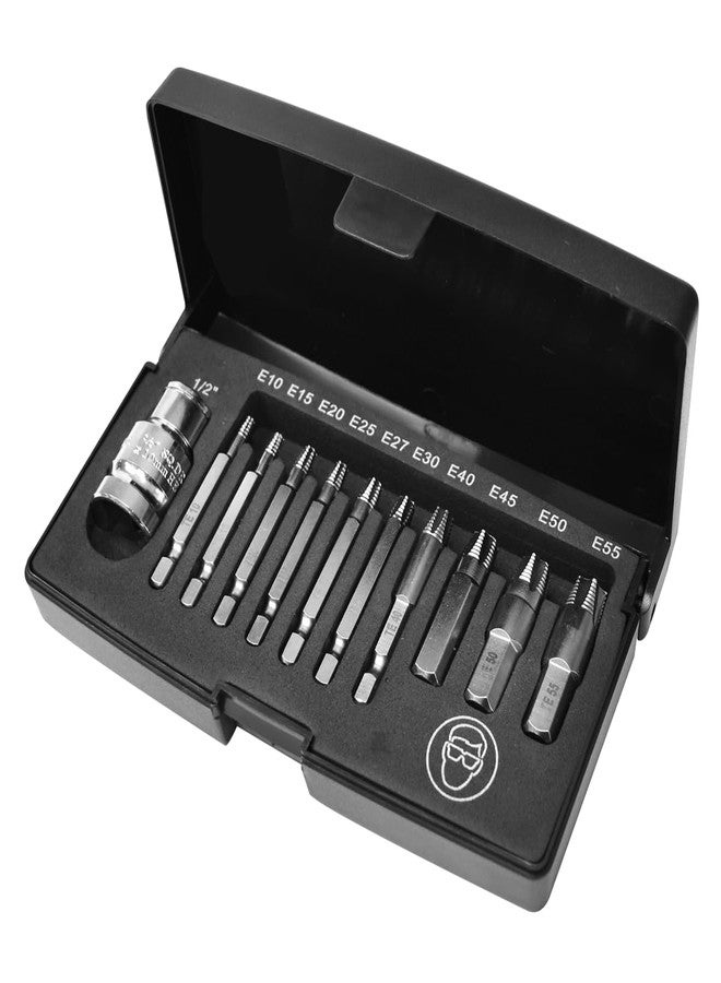K-Tool International K Tool International 75410 Damaged Torx Screw Extractor Set for Garages, Repair Shops, DIY, Twist End Design, 1/4" shank, High Grade Silicon Alloy Steel, Heat-treated, Chrome-plated, 11 Piece - Image 5