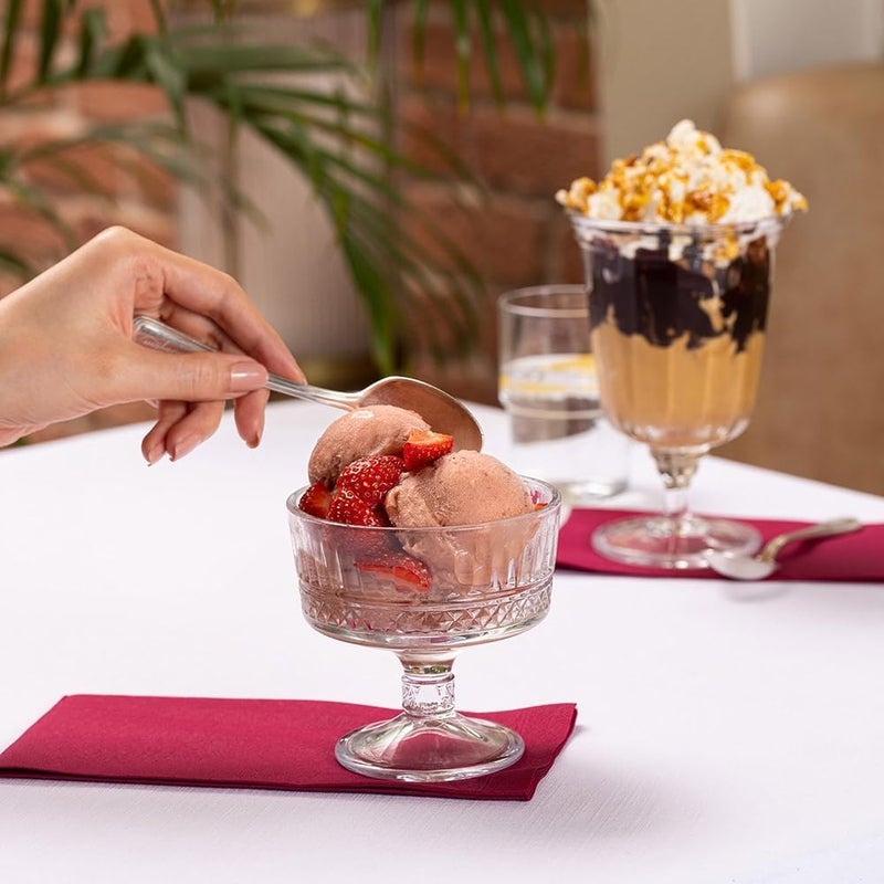 Gauvriko Glass Ice Cream Bowls Set of 6 Footed Dessert Cups 75oz 250ml for Sundae Parfait Ice Cream Fruit and Cocktails Elegant Glass Dessert Cups for Parties Set of 6 - Image 2