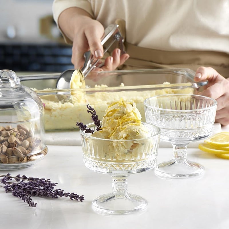 Gauvriko Glass Ice Cream Bowls Set of 6 Footed Dessert Cups 75oz 250ml for Sundae Parfait Ice Cream Fruit and Cocktails Elegant Glass Dessert Cups for Parties Set of 6 - Image 5
