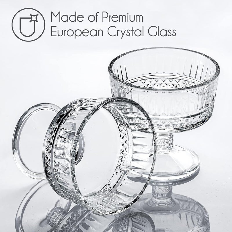 Gauvriko Glass Ice Cream Bowls Set of 6 Footed Dessert Cups 75oz 250ml for Sundae Parfait Ice Cream Fruit and Cocktails Elegant Glass Dessert Cups for Parties Set of 6 - Image 3