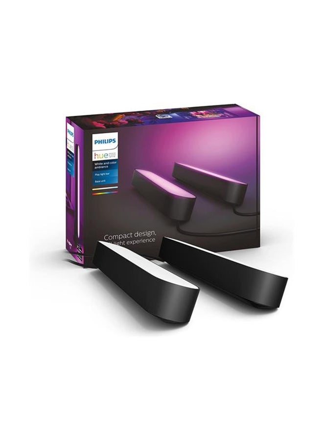 PHILIPS Hue Play White and Colour Ambiance Smart Light Entertainment Lighting for TV and Gaming (Works with Alexa, Google Assistant and Apple HomeKit), Black, 2 Count (Pack of 1) White & Color - Image 1