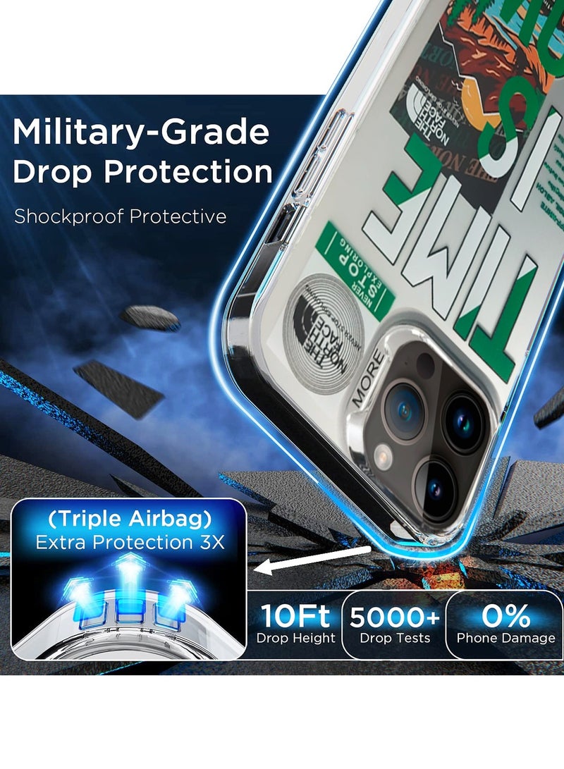 Wtech More Series Colorful Design Protective Case Cover For Apple iPhone 15 Pro 2023 Silver/Green - Image 2