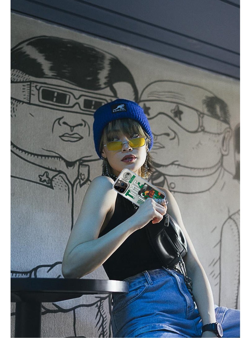 Wtech More Series Colorful Design Protective Case Cover For Apple iPhone 15 Pro 2023 Silver/Green - Image 4