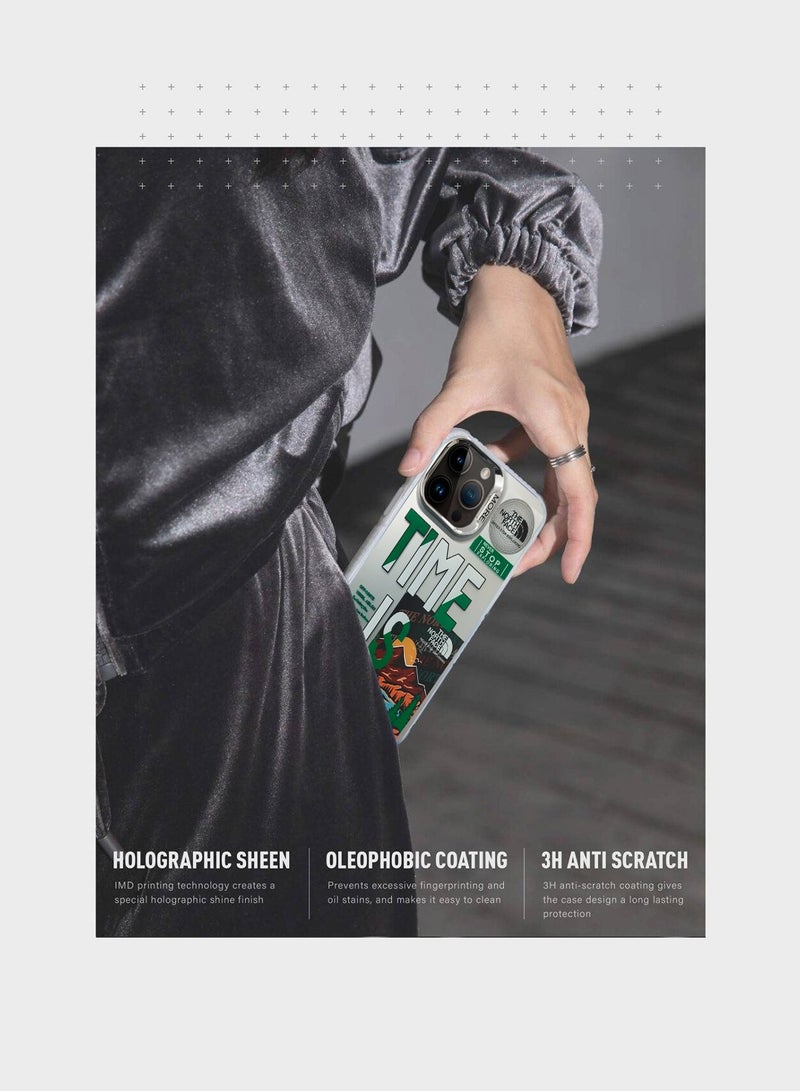 Wtech More Series Colorful Design Protective Case Cover For Apple iPhone 15 Pro 2023 Silver/Green - Image 5