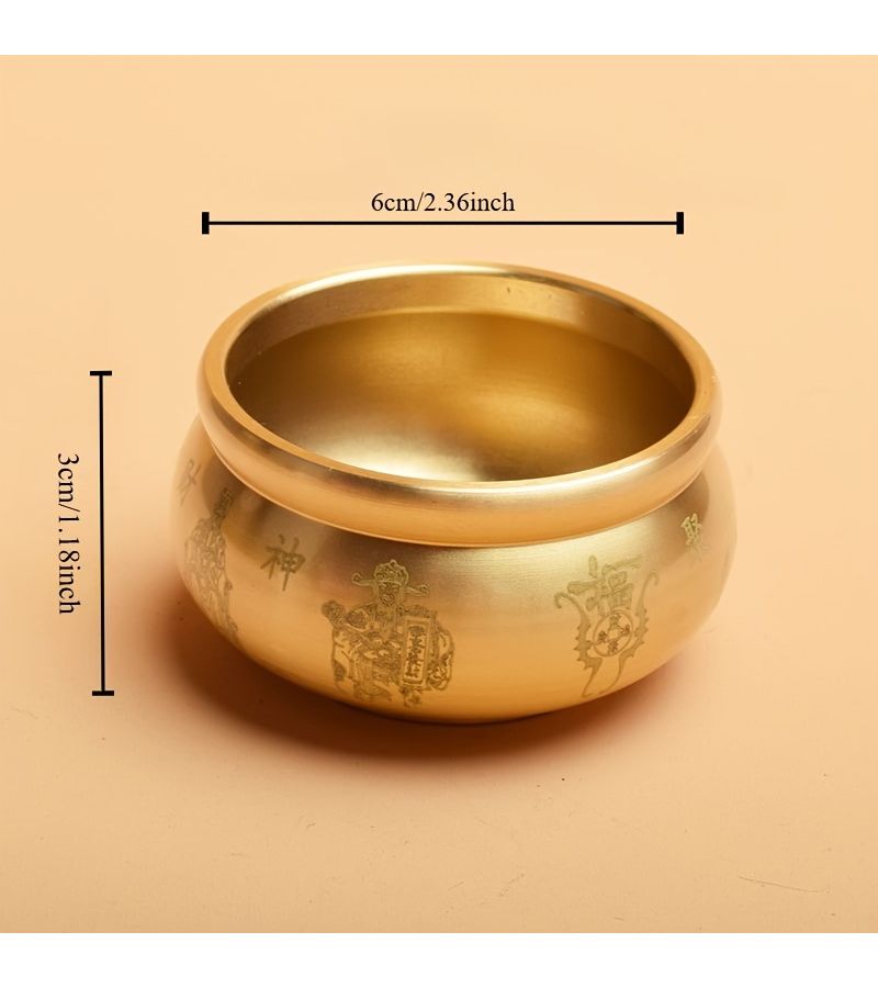 Golden Solid Copper Stick Incense Holder With Ornate Lid And Base - Image 3
