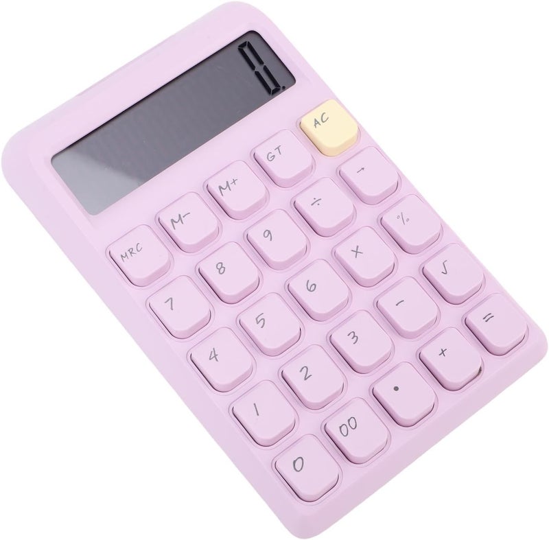12 Digit Solar Calculator with Big Buttons Large Display Battery Operated Compact Portable for School Office Home Use (Purple) - Image 5