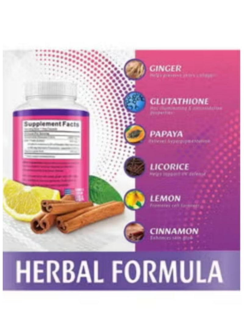 SKIN Glutathione Whitening Pills 5000mg - Skin Lightening & Hyperpigmentation Treatment, 60 Capsules - Image 3