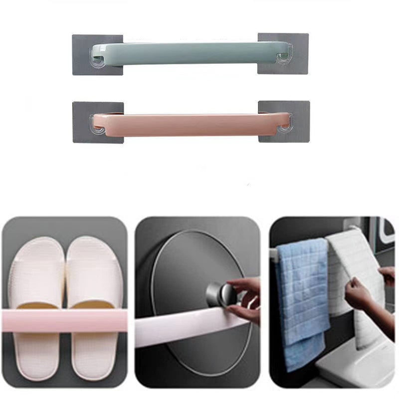 MEZON Plastic Self Adhesive Kitchen Napkin Towel Holder | Bathroom Towel Hanger |Towel Holder Rack Rail (Random Color) (1) - Image 4