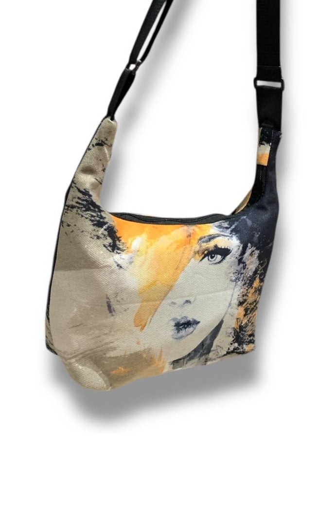 Women’s Crossbody Bag with Abstract Artistic Face Print – Stylish Design with a Unique Modern Flair - Image 2