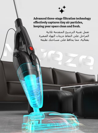 2-in-1 Corded Vacuum Cleaner – Portable Vacuum Cleaner - Handheld Vacuum Cleaner with HEPA Filter - 600W and 14000PA - Dust Removal Tools for Floors, Carpets, Desktops, Sofas, Windows - view 2