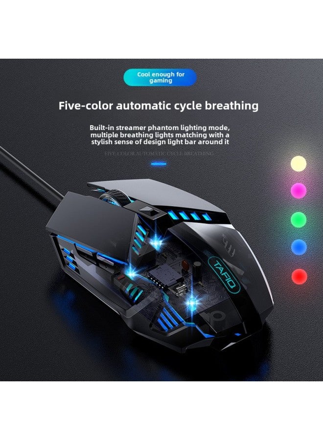Gaming Mouse Luminous Wired Electronic Competition Mechanical Mouse Computer Accessories Macro Programming Six on Mouse Wholesale-Color:Finger Six Keys-Gaming Mouse - Image 3