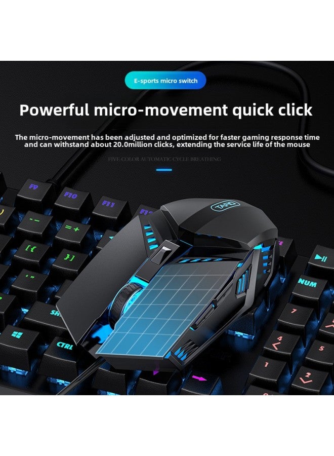 Gaming Mouse Luminous Wired Electronic Competition Mechanical Mouse Computer Accessories Macro Programming Six on Mouse Wholesale-Color:Finger Six Keys-Gaming Mouse - Image 4