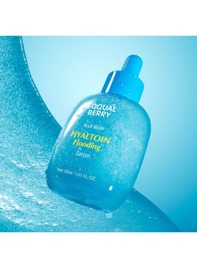 eqqualberry Hyaltoin Flooding Smoothie Serum Deep Hydrating Korean Skin Care with 11 Hyaluronic Acids, Ectoine & Glacier Water, Barrier Strengthening with 5 Ceramides, Fresh Glow 30ml