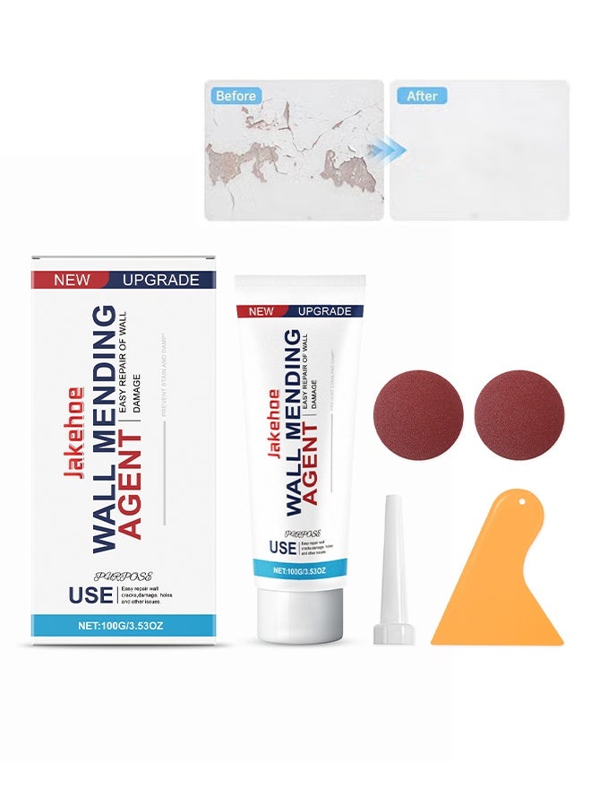 Jakehoe Drywall Repair Kit, Wall Mending Agent, Wall Spackle with Scraper, Wall Surface Hole Fill Quick and Easy Solution - Image 1