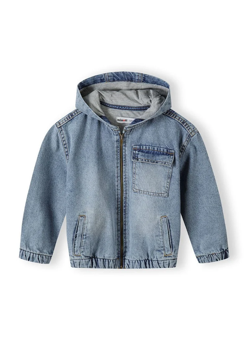 MINOTI Baby Hooded Denim Zip Through Jacket