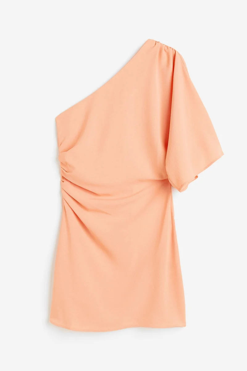 اتش اند ام فستان مكشكش بكتف واحد منسدل