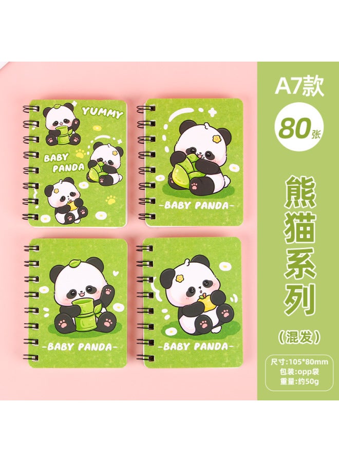 Cute Rollover Coil Notebook  Student Cartoon A7 Word Notebook Small Notebook Portable Mini Flap Pocket Pants Notepad - Image 1