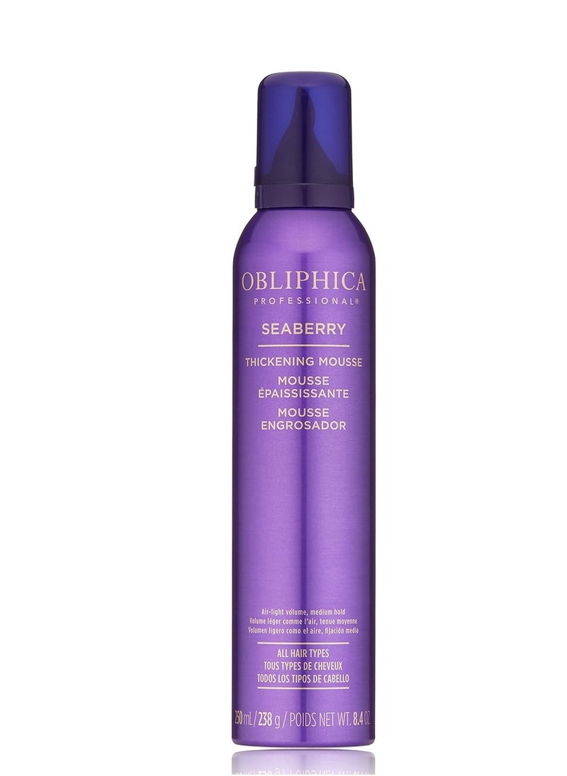 Obliphica Professional Obliphica Seaberry Thickening Mousse - Elevate Your Haircare Routine & Experience Luxurious Root Lifting Volume and Nourishment for Thicker, Fuller-Looking Hair - 8.4 oz 