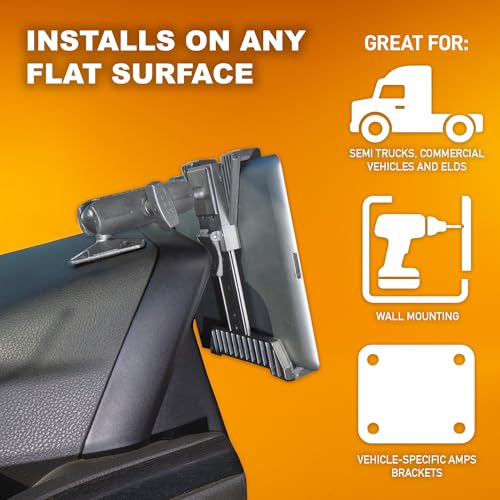 iBOLT TabDock Bizmount AMPs - Heavy Duty Drill Base Tablet Holder/Mount for All 7" - 10" Tablets- Great for Commercial Vehicles, Trucks, and Wall Mounting- Features 1 inch / 25mm Ball Joint - Image 5