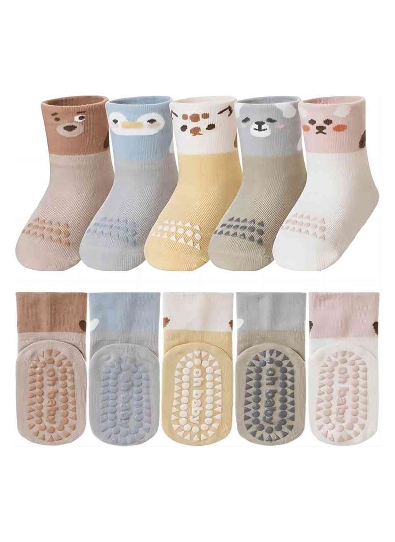 Baby Socks, Toddlers Non Slip Socks, Little Girls Boys Cartoon Cotton Crew Walking Grips Socks 5 Pairs - pzsku/Z3855A96027FE24AC2481Z/45/_/1734680770/99736baa-3518-49e8-babc-5f38dc8c3312