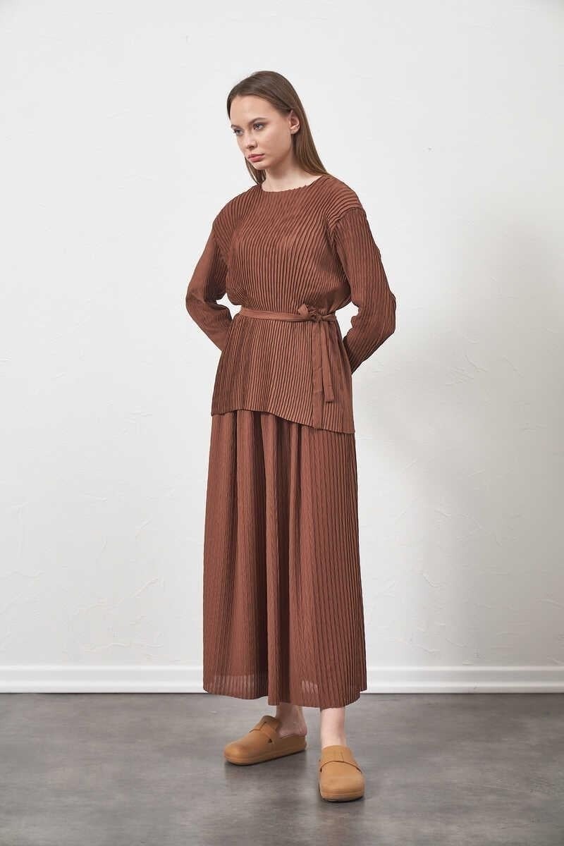 Mevra Pleated Trousers Brown  - Image 2