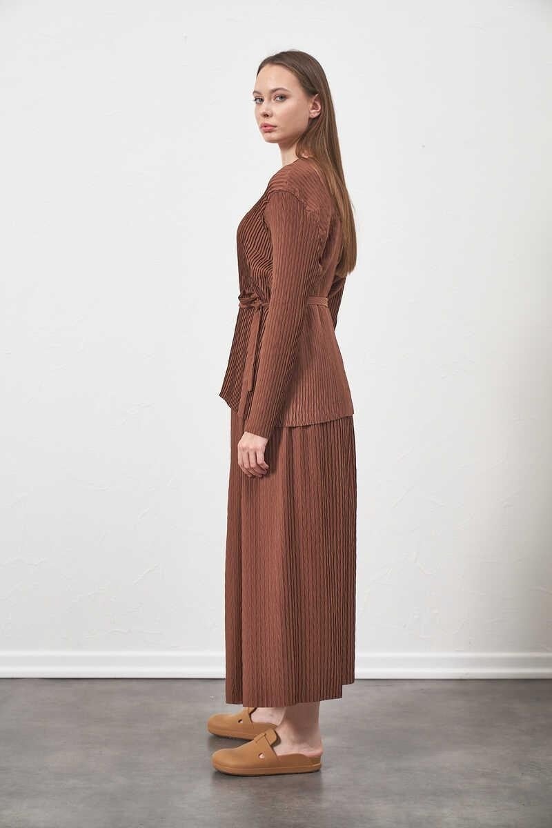 Mevra Pleated Trousers Brown  - Image 3