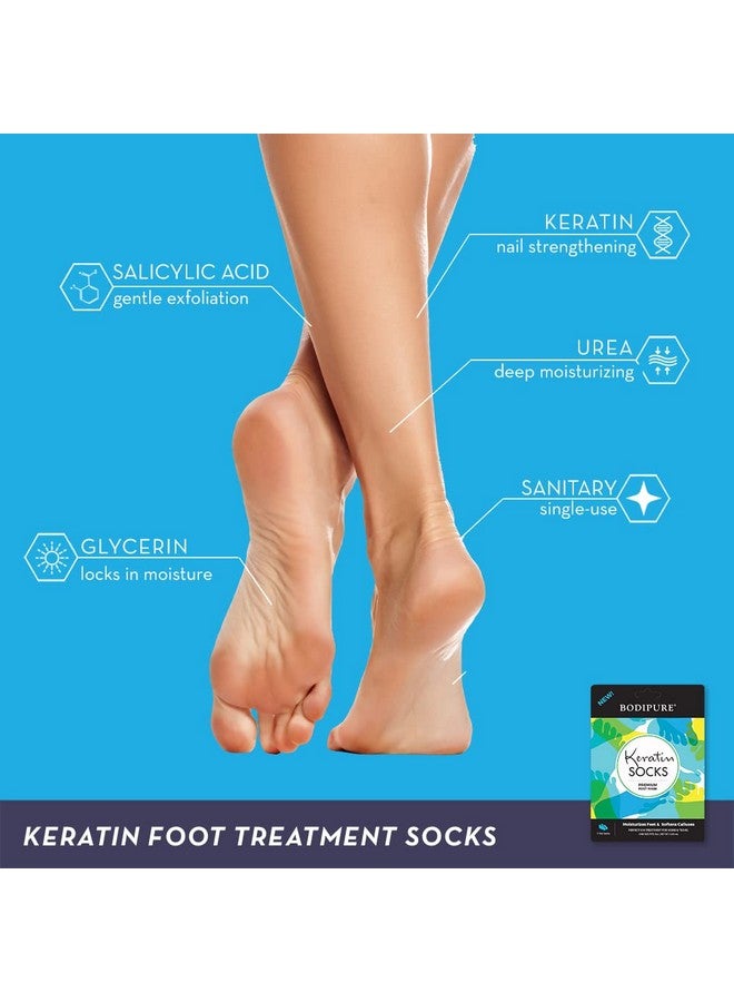 بودي بيور قناع قدم فاخر من بوديبور مع جوارب الكيراتين | جوارب مرطبة منزلية للعناية بالقدمين الجافة والمتشققة، وتنعيم مسامير القدم والكعب | باديكير سهل الاستخدام لإصلاح القدمين | علاج خالٍ من المواد الكيميائية للقدمين | ١٢ زوجًا - Image 4