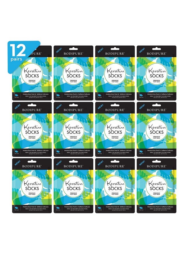 بودي بيور قناع قدم فاخر من بوديبور مع جوارب الكيراتين | جوارب مرطبة منزلية للعناية بالقدمين الجافة والمتشققة، وتنعيم مسامير القدم والكعب | باديكير سهل الاستخدام لإصلاح القدمين | علاج خالٍ من المواد الكيميائية للقدمين | ١٢ زوجًا - Image 1