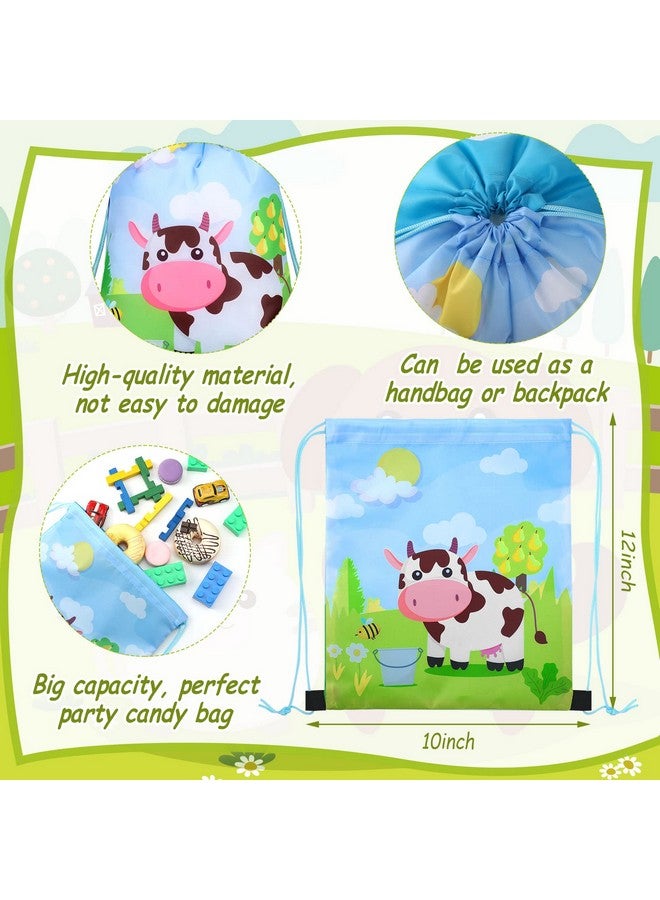 Rtteri 24 Pack Farm String Bags 12 X 10 Inch Farm Animal Party Favor Gifts Bag Farm Birthday Party Supplies Farm Animal Backpack Drawstring Pouches Wrap Goodie Bags For Kids Girls Boys Travel Decorations - Image 5