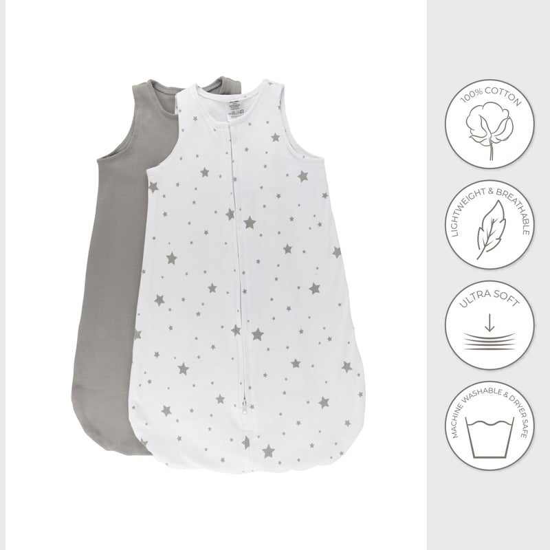 Ely's & Co. Baby Wearable Blanket - Baby Sleep Sack 100% Cotton - Sleep Sack 3-6 Months - Comfy Soft Lightweight, 2-Pack Set Gender Neutral Grey - Image 3