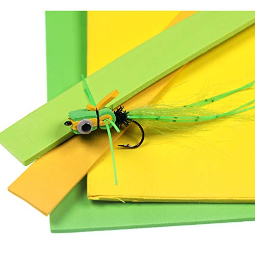 GREATFISHING 10 Best Color/Set Fly Tying Foam Sheet Chartreuse Green Orange Floating Dry Fly Grass Hopper Popper Fly Tying Materials 3mm Thickness 9.6X9.6 inch - Image 4