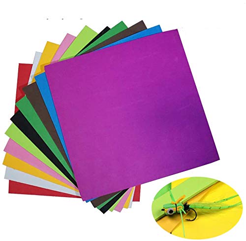 GREATFISHING 10 Best Color/Set Fly Tying Foam Sheet Chartreuse Green Orange Floating Dry Fly Grass Hopper Popper Fly Tying Materials 3mm Thickness 9.6X9.6 inch - Image 1