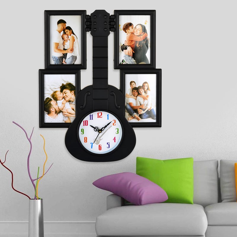 Harbour Analog Latest Stylish New Models Wall Clock with Photo Frames for Home Living Room Hall Bedroom (Size Height 43.5 CM X Width CM)- Home Decor Big Size Wall Clock- 7MBC3 - Image 5