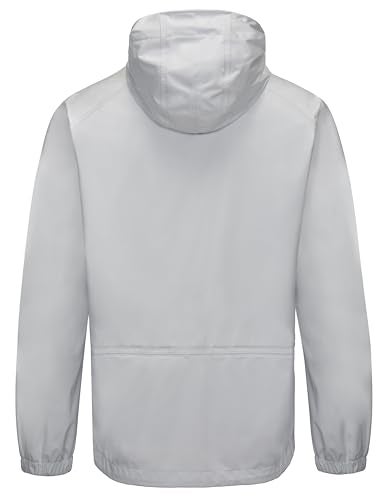 Little Donkey Andy Men's High-performance Waterproof Rain Jacket Ultra Lightweight Outdoor Rain Coat Shell for Golf Gray XXL - Image 3
