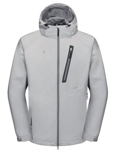Little Donkey Andy Men's High-performance Waterproof Rain Jacket Ultra Lightweight Outdoor Rain Coat Shell for Golf Gray XXL - Image 2