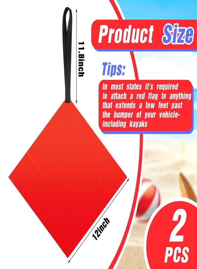 Oudain 2 Piece Kayak Tow Flag Red Safety Flags for Kayak Canoe Sup Towing Boat Trailer Safety Warning Accessories Kit - Image 3