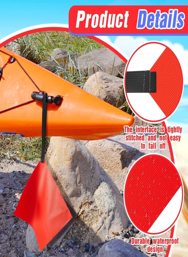 Oudain 2 Piece Kayak Tow Flag Red Safety Flags for Kayak Canoe Sup Towing Boat Trailer Safety Warning Accessories Kit - Image 4