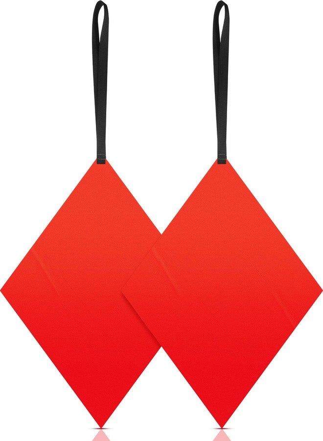 Oudain 2 Piece Kayak Tow Flag Red Safety Flags for Kayak Canoe Sup Towing Boat Trailer Safety Warning Accessories Kit - Image 1