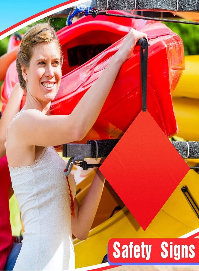 Oudain 2 Piece Kayak Tow Flag Red Safety Flags for Kayak Canoe Sup Towing Boat Trailer Safety Warning Accessories Kit - Image 5