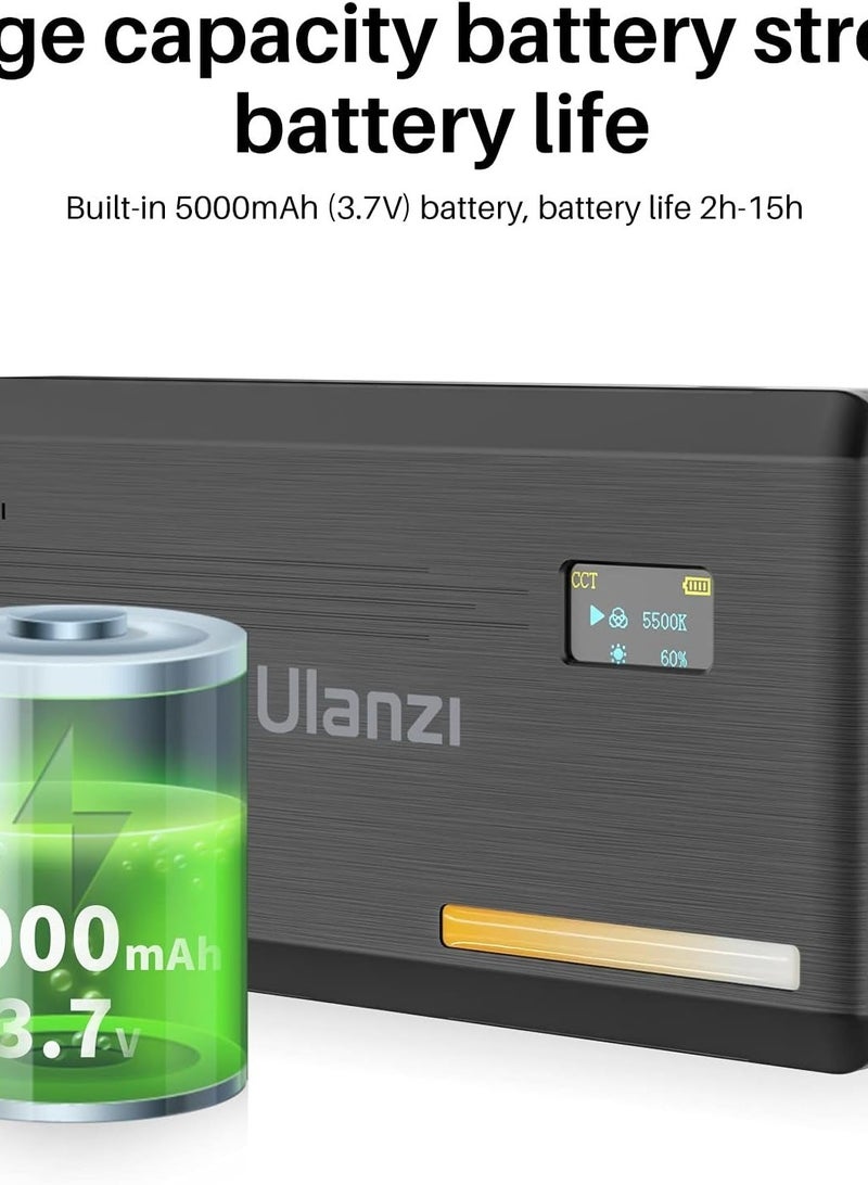 Ulanzi ULANZI VL200 Bi Color LED Video Light Portable Camera Light W/ 200 LED Beads CRI 95plus  2500 9000K Dimmable Panel Lamp W LCD 5000mAh Rechargeable DSLR Light For Vlogging Photography Video Conference  - Image 2