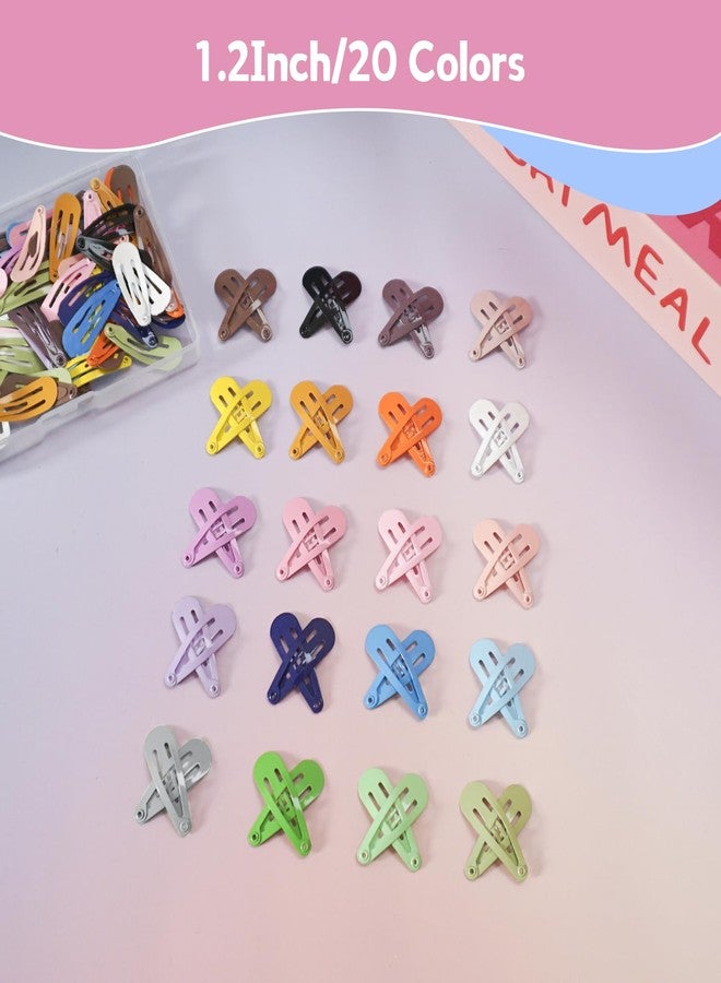 SLYFTE Snap Mini Hair Clips, 100PCS Premium Kids Barrettes Metal Non Slip Hair Bow Clips for Girls Toddler, 1.2 Inch 20 Colors - Image 2
